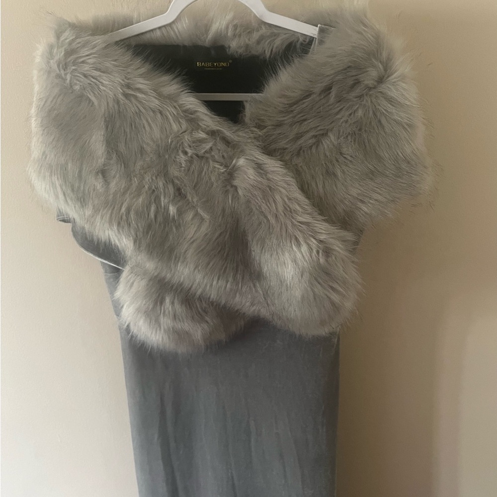 Pewter Grey velvet gown